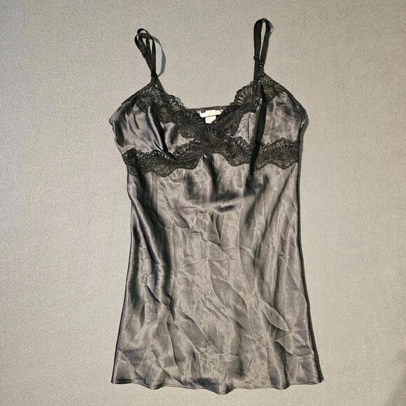Victoria's Secret Other - Victoria Secret Black Medium Night Gown Camisole Lace Adjustable Strap Y2K